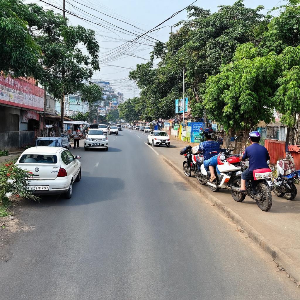 Hoạt động giao thông thường ngày tại Ngã tư Đá Bàn trên tuyến DT 7, Ninh An